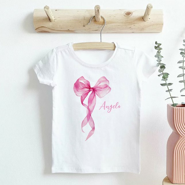 Pink Bow Girls Birthday Baby T-Shirt (Creator Uploaded)