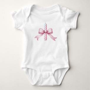 Pink Bow Girls Just Wanna Be One 1st Birthday Baby Bodysuit