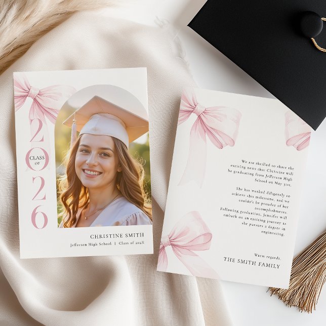 Pink Bow Graduation Announcement (Creator Uploaded)