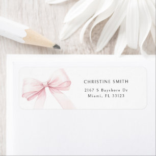 Pink Bow Graduation Watercolor Address Label Return Address Label