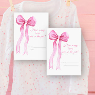 Pink bow - Guess how many bows game Enclosure Card