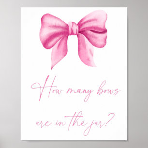 Pink bow - guess how many bows in jar poster