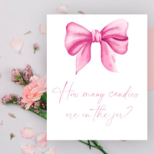 Pink bow - guess how many candies in jar poster