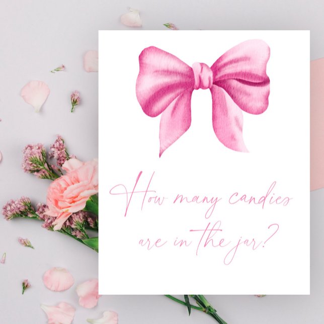 Pink bow - guess how many candies in jar poster (Creator Uploaded)