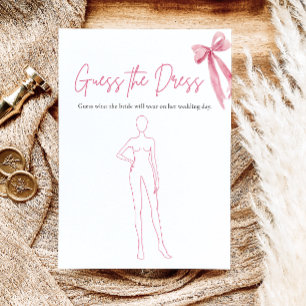 Pink Bow Guess The Dress Bridal Shower Game Invitation