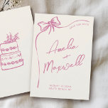 Pink Bow Handdrawn Stylish Trendy Wedding Save The Date<br><div class="desc">Save the date in style with this adorable pink hand-drawn bow design! Perfect for a romantic and playful wedding vibe,  this sweet card is easy to customise with your details. A charming way to share your special day with loved ones!</div>