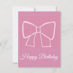 Pink Bow Happy Birthday –  Postcard
