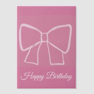 Pink Bow Happy Birthday – Vellum Invitations