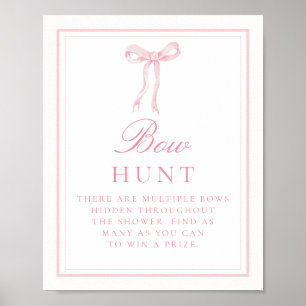 Pink Bow Hunt Coquette Find The Bows Guess Game Poster