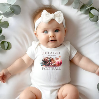 Pink Bow Just a girl who loves football Toddler Baby Bodysuit