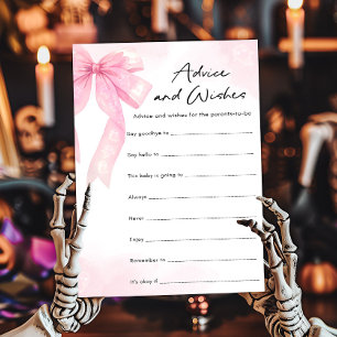 Pink Bow Little Boo Advice and Wishes Game