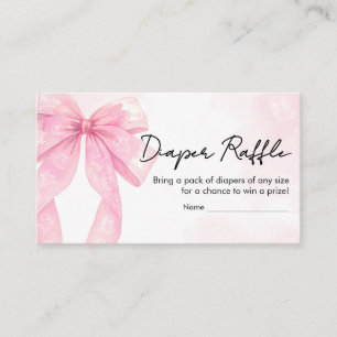 Pink Bow Little Boo Baby Shower Diaper Raffle Enclosure Card