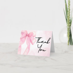 Pink Bow Little Boo Baby Shower Thank You Card