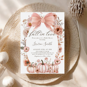 Pink Bow Little Pumpkin Bridal Shower Invitation 