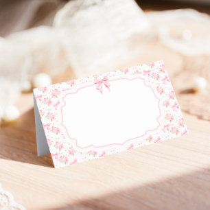 Pink Bow Love Shack Elegant Place Place Card