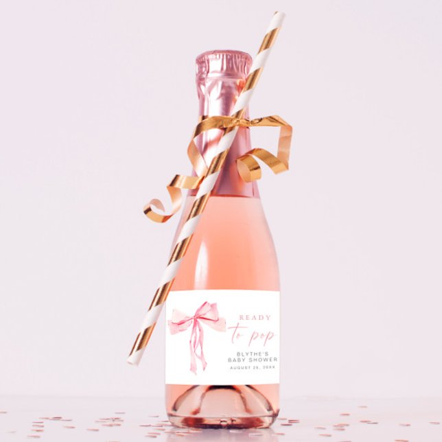Pink Bow Mini Sparkling Wine Labels Ready to Pop (Creator Uploaded)