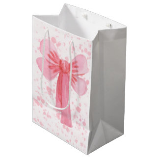 Pink Bow Paper Napkin Medium Gift Bag
