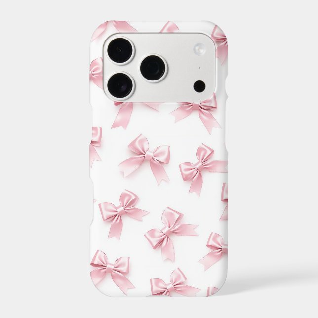 Pink Bow Pattern iPhone Case | Cute Coquette (Back)