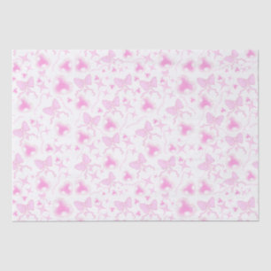 Pink Bow Pattern Kawaii Hearts and Ribbons Tissue Paper
