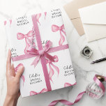 Pink Bow Personalised Bridal Shower Wrapping Paper<br><div class="desc">Pink Bow Personalised Bridal Shower Wrapping Paper.   Perfect for the trendy "She's tying the knot" party themes.   Personalise with the bride-to-be's name and event.  © Kimbellished,  LLC</div>