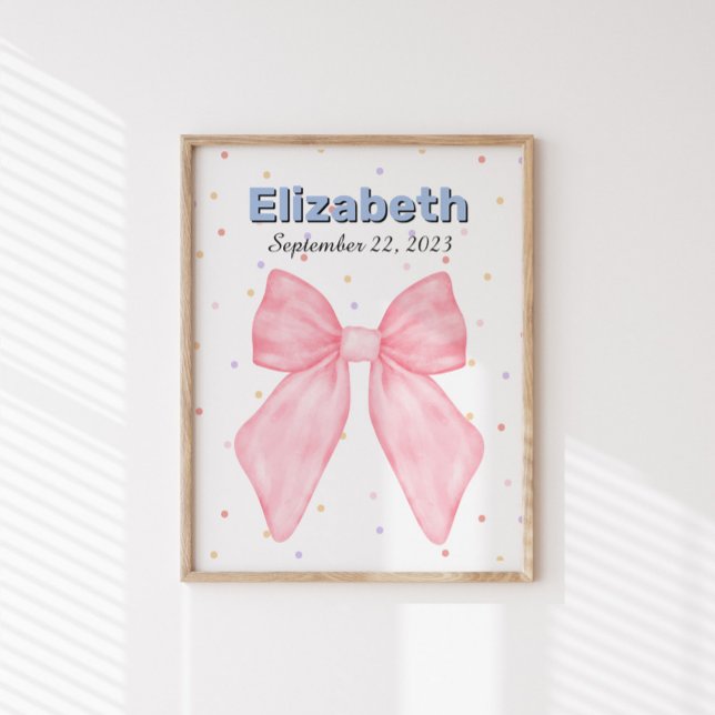 Pink Bow Personalised Custom Name Poster (Creator Uploaded)