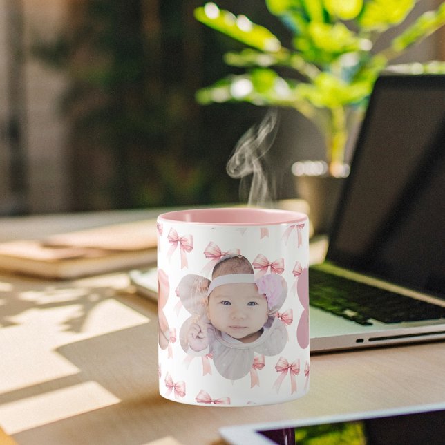 Pink bow photo children mug (Creator Uploaded)