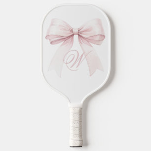 Pink Bow Pickleball Paddle - Monogram Gift For Her