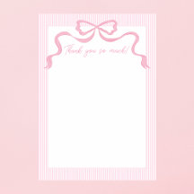 Pink Bow, Pink & White Ribbon
