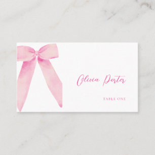 Pink Bow Place Card She's Tying the Knot Shower