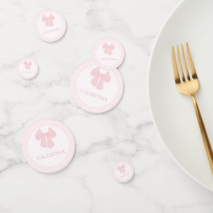 Pink bow polka dot birthday party confetti
