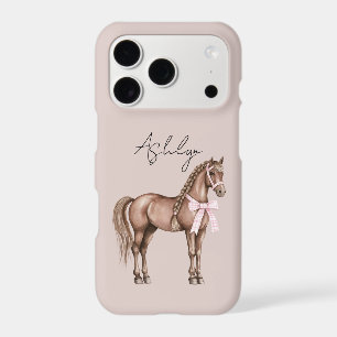 Pink Bow Pretty Brown Horse with Braid