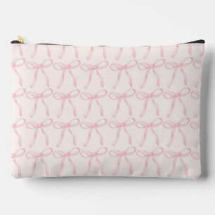 Pink Bow Print, Cute and Coquette Accessory Pouch