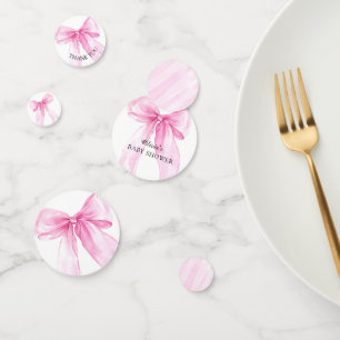 Pink Bow Ribbon Baby Shower Confetti