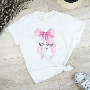 Pink Bow Ribbon Mummy To Be T-Shirt
