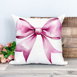 Pink Bow Ribbon Nursery Cushion