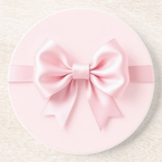 Pink Bow Sandstone Coaster