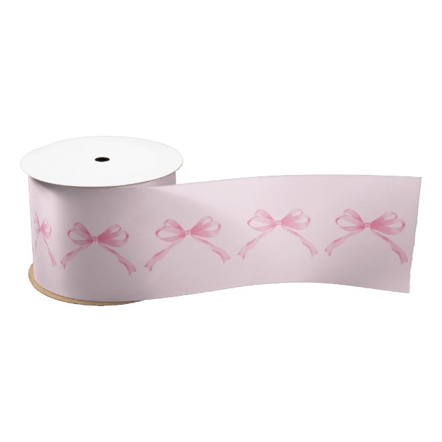 Pink bow satin ribbon (Spool)