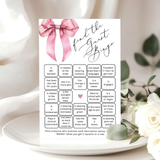 Pink Bow Script Find the guest bingo game (Creator Uploaded)