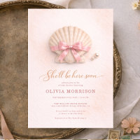 Pink Bow Shell Girl Baby Shower
