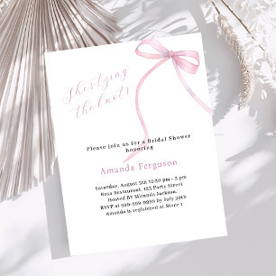 Pink bow She's tying the knot Bridal Shower