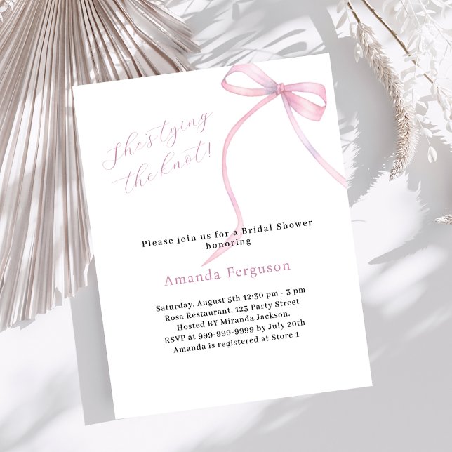 Pink bow She's tying the knot Bridal Shower (Creator Uploaded)