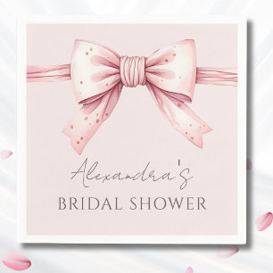 Pink Bow Shes Tying the Knot Bridal Shower Napkin