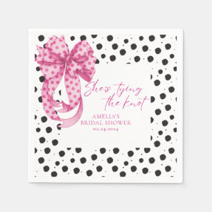 Pink bow She's Tying the Knot Bridal Shower  Napkin