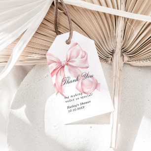 Pink Bow Shes Tying The Knot Thank You Favor Tags