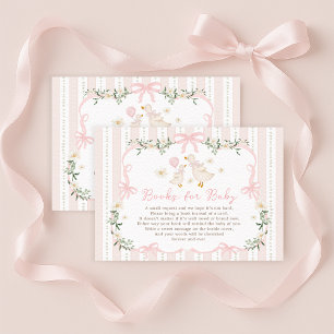 Pink Bow Silly Goose Books for Baby Girl Enclosure Card