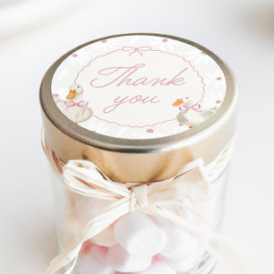 Pink Bow Silly Goose Coquette Birthday Classic Round Sticker