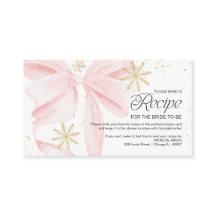 Pink Bow Snow in Love Bridal Shower Recipe Request
