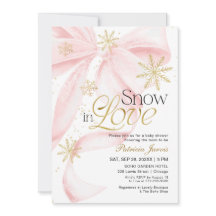 Pink Bow Snow in Love Winter Baby Shower