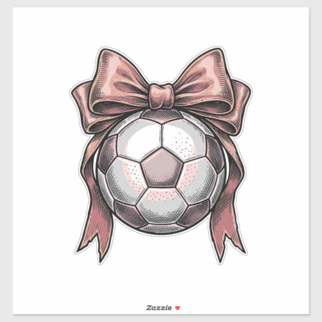 Pink Bow Soccer Ball Vintage (Sheet)