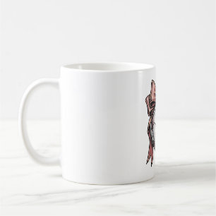 Pink Bow Soccer Ball Vintage Coffee Mug